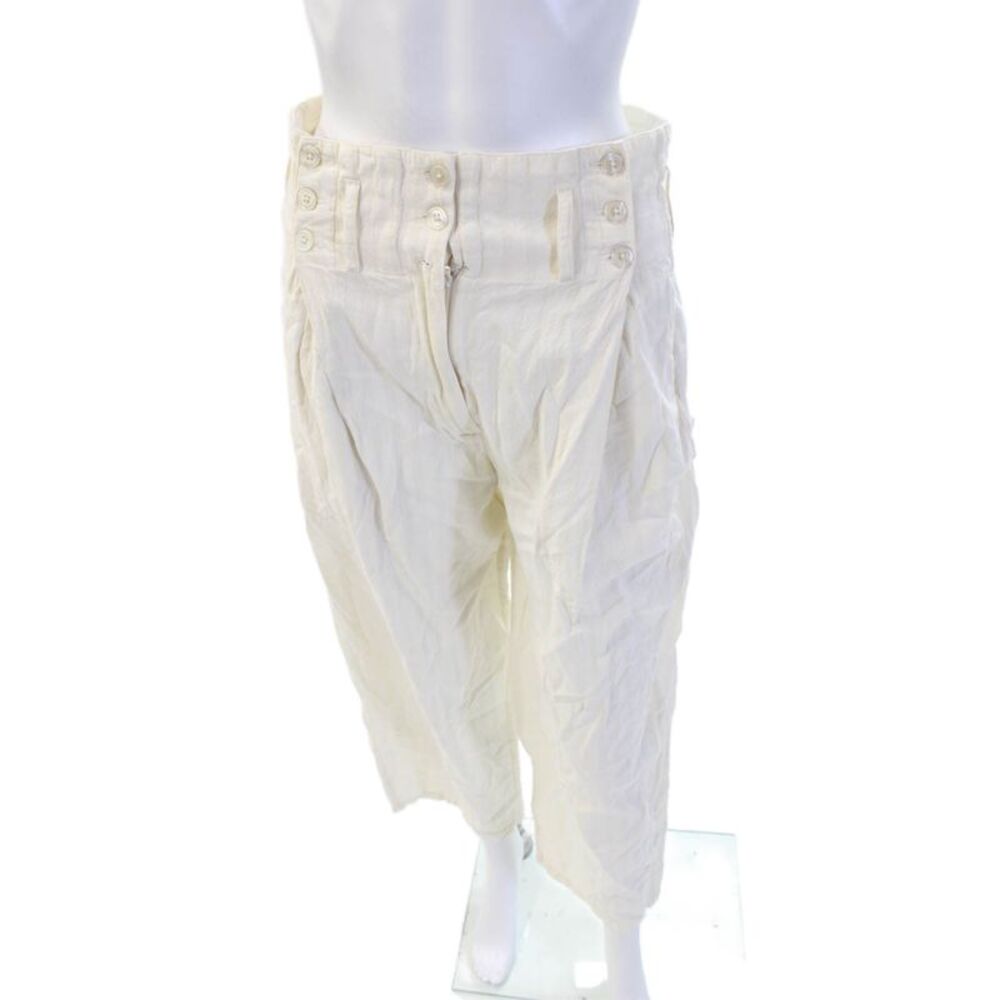 Mes DeMoiselles Paris Unisex White Cropped Cotton Pants Size 1